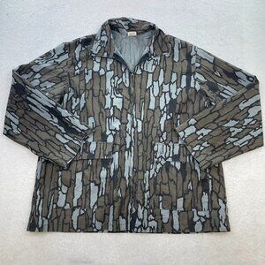 Vintage Trebark Camouflage Shirt Jacket Brown Gray Tree Camo Made In USA Size XL